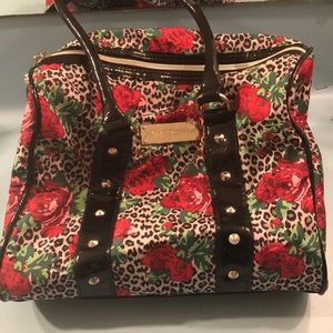 Betsey Johnson Rose Print Bowling Ball style Bag